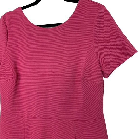 Boden Ribbed Short Sleeve Cutout Back Fitted Empire Waist Pencil Dress US 12R - Picture 3 of 8